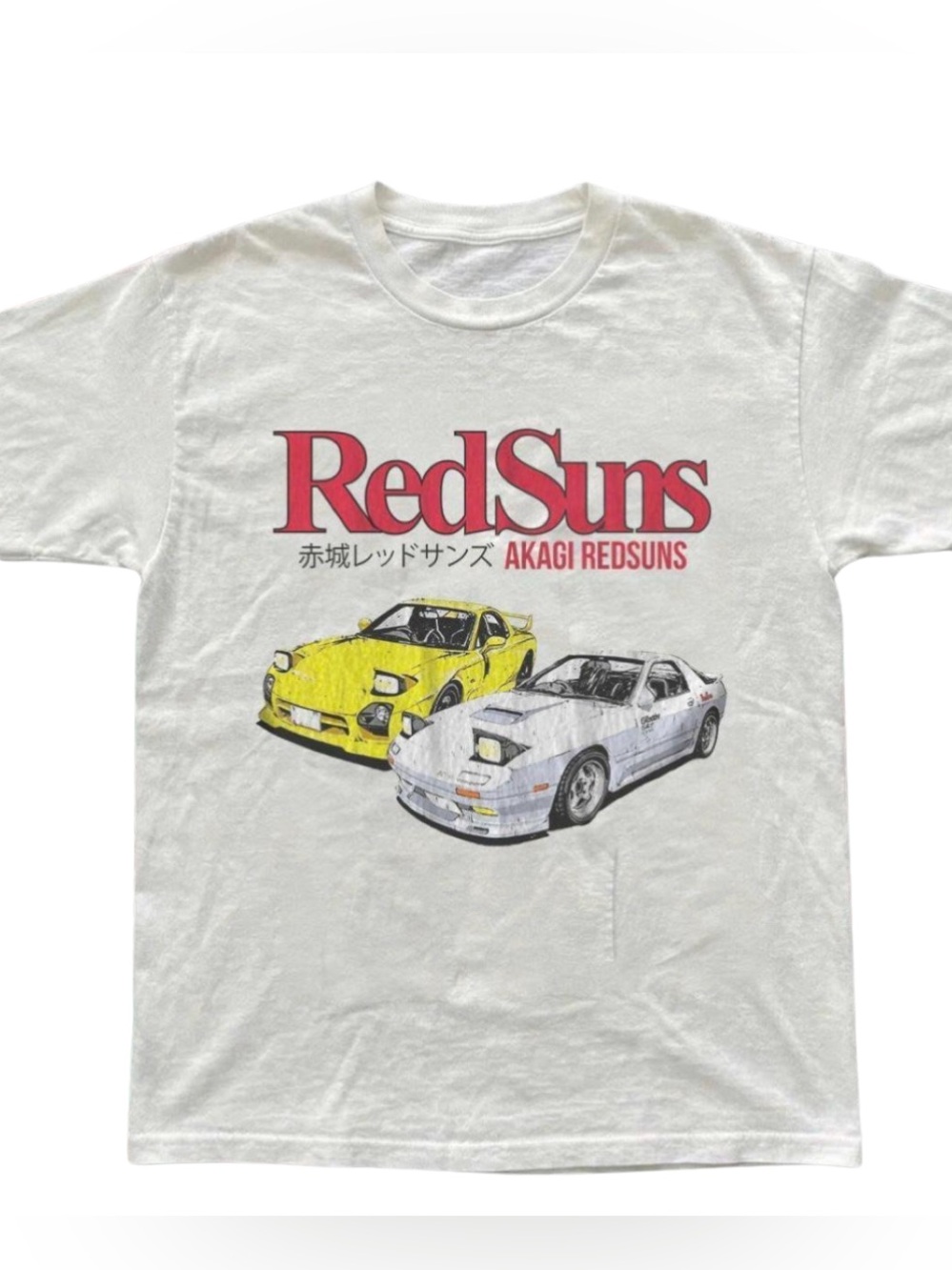 Gildan White RedSuns Graphic Tee, Car Illustration, Retro Car T-Shirt